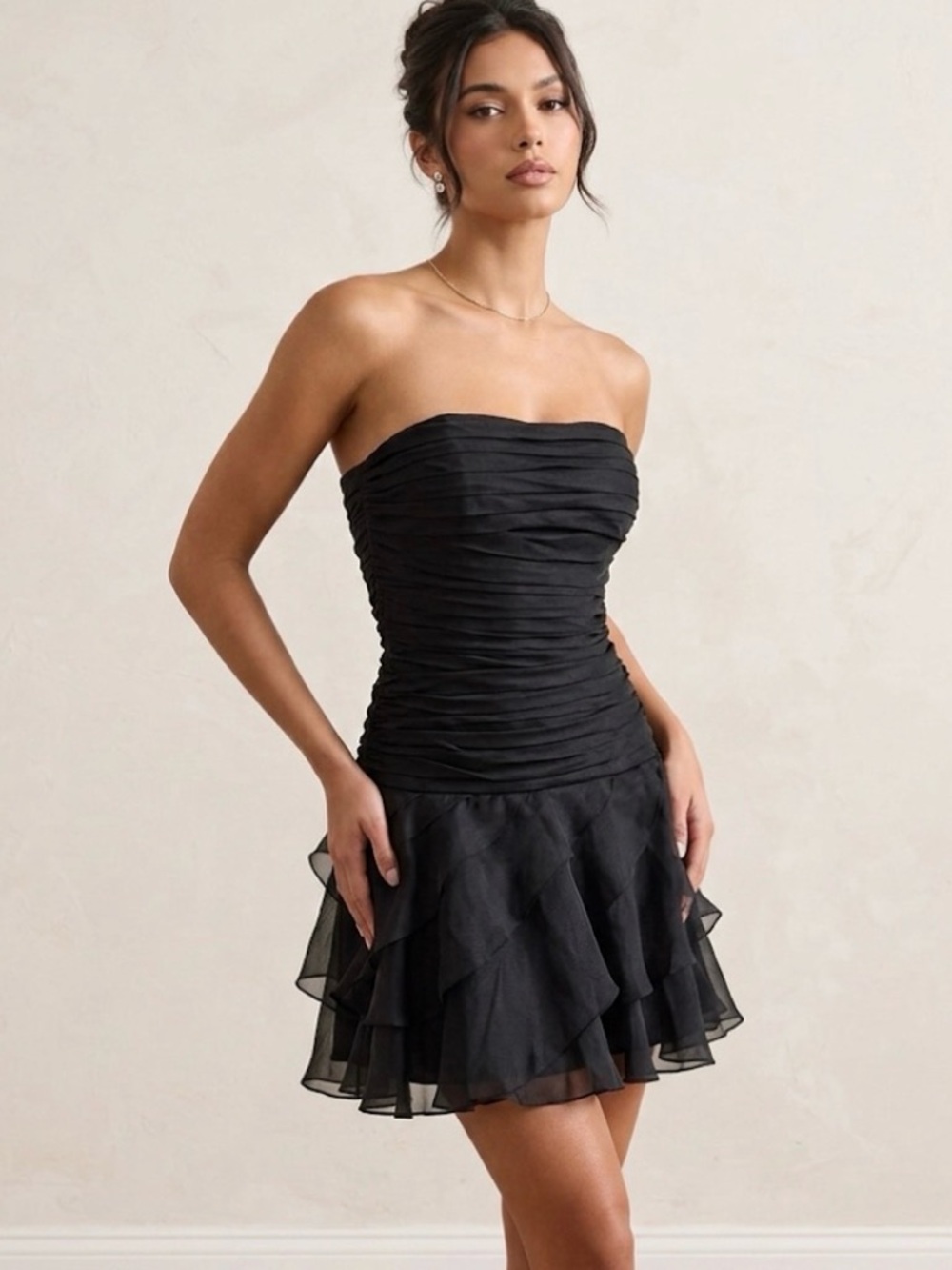 Tadaski Black Strapless Dress. 100% silk